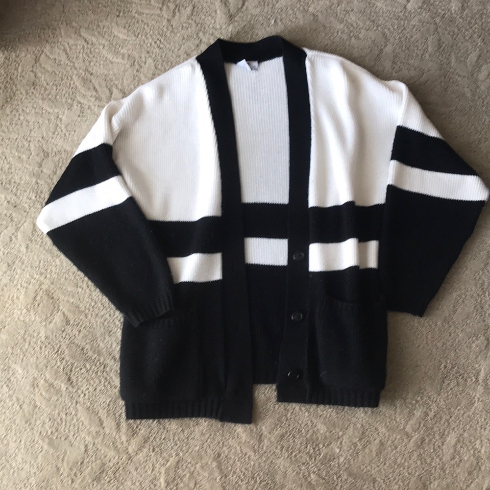 Black and white cardigan